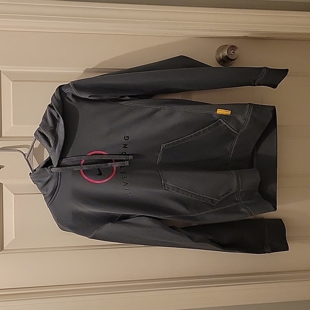 Nike Livestrong Gray Hoodie with Pink Logo